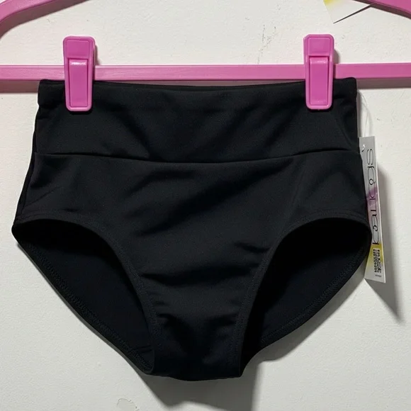 BalTogs High-Waist Mesh Crop Top and Briefs Set Black Dance Dancewear - Picture 5 of 6